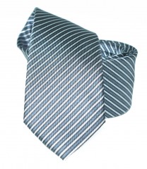 Goldenland Slim Krawatte - Grau Gestreift Gestreifte Krawatten